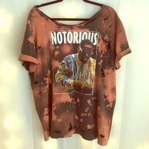 Oversized Distressed/bleached Notorious B.I.G tee